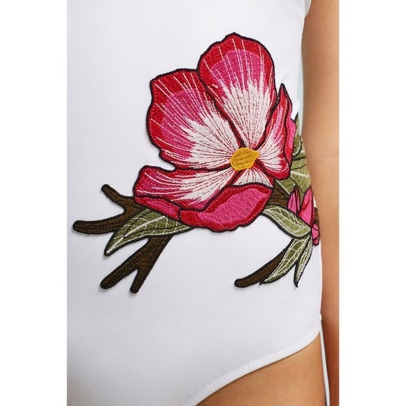 Allihop Floral-Embroidered One-Piece Swimsuit - Picture 3 of 6